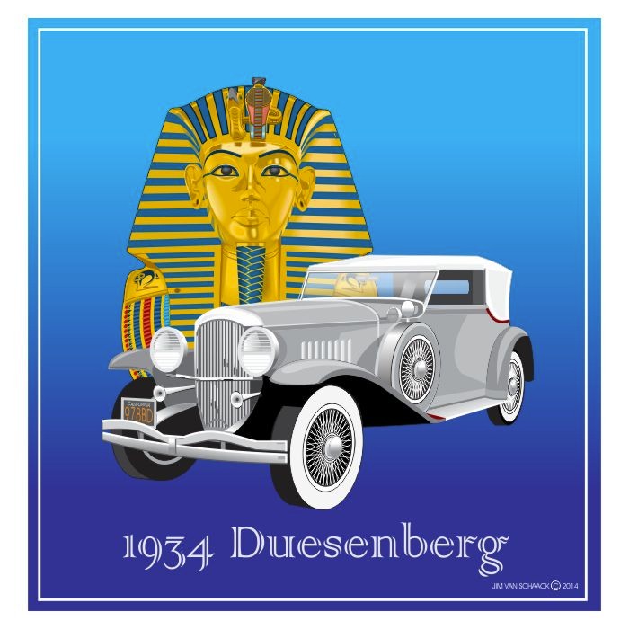 1934 Gray Duesenberg with King Tut