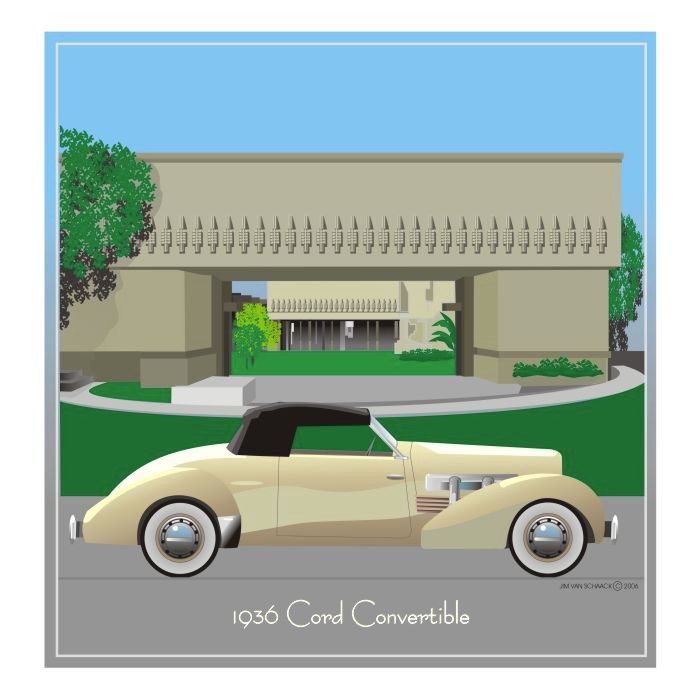 1936 Cord Convertible at the Hollyhock House