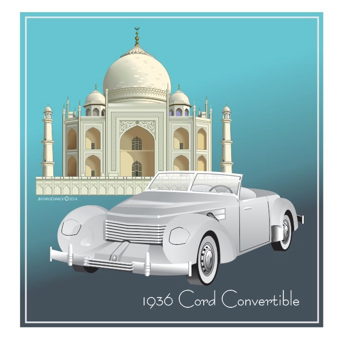 1936 Cord Convertible at at the Taj Mahal